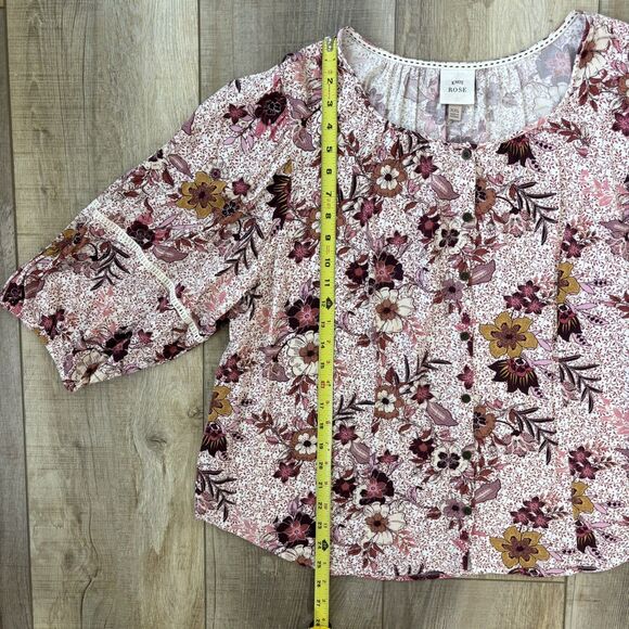 Knox Rose Womens Floral Peasant Top Size XXL Cottagecore Boho Fairy Hippie Flowy - Picture 9 of 11